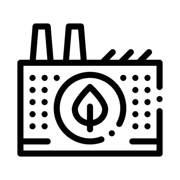 Planta industrial ecológica icono vector esquema ilustración — Vector de stock