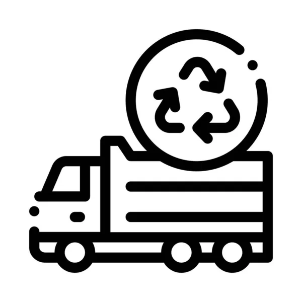 Ekologie ikony kamionu vektor obrys ilustrace — Stockový vektor