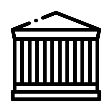 Yunan sütunları ikon vektör ana hatlarını çiziyor