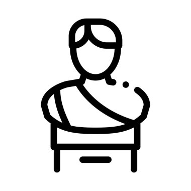 Yunan İmparatoru ikon vektör taslağının büstü