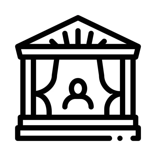 Griego antiguo teatro icono vector esquema ilustración — Vector de stock