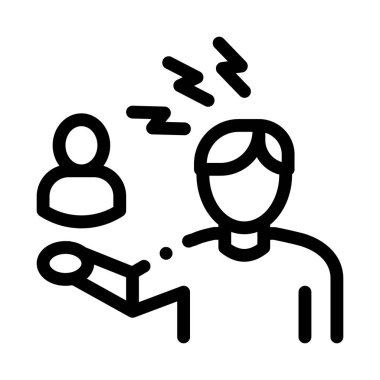 İnsan simgesi vektör ana hatlarının tartışılması ve kınanması