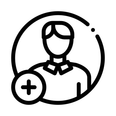 Yeni kişi simgesi vektör ana hatları çizimi ekleniyor