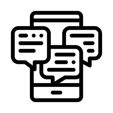 birçok telefon mesajı simgesi vektör özeti çizimi