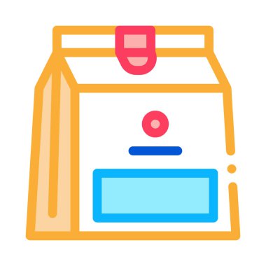 Gıda ikonu vektör ana hatlı kağıt torba çizimi