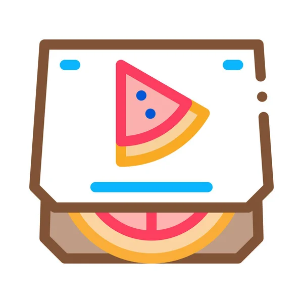 Pizza Box Icon Icon Vector Outline Illustration — стоковый вектор