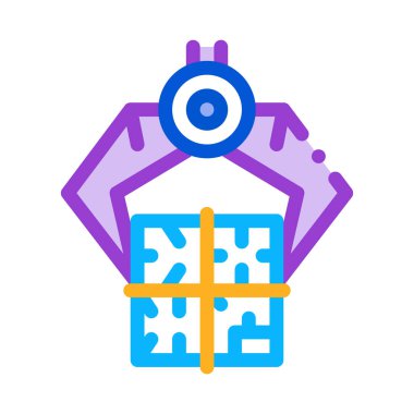 Sanayi binası vinç simgesi vektör çizimi çizimi