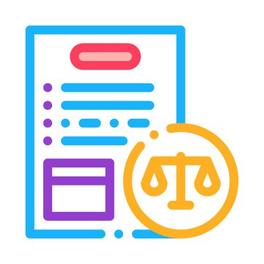 Yasal kağıt simgesi vektör çizimi çizimi