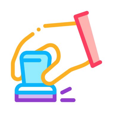 el mühürlü mahkeme simgesi vektör çizimi çizimi