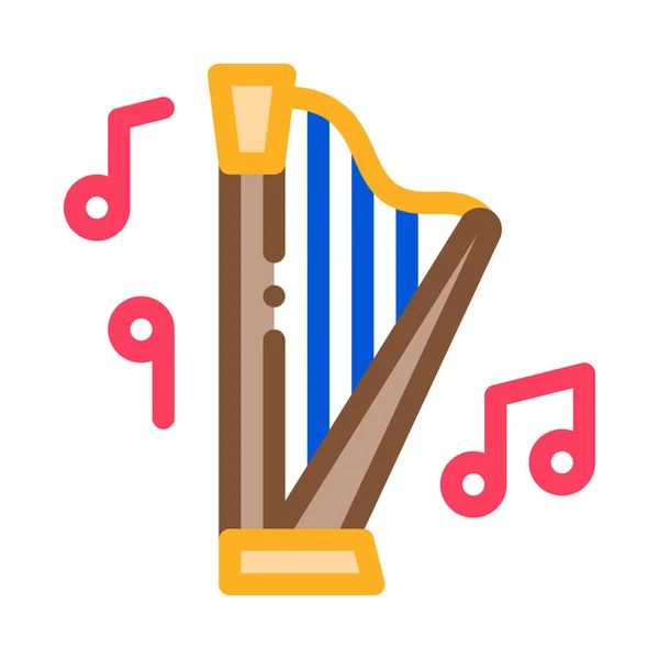 Icône de harpe musicale illustration vectorielle de contour — Image vectorielle