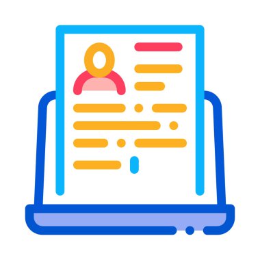 Kişinin ikon vektör ana hatları hakkında tam bilgisayar bilgileri