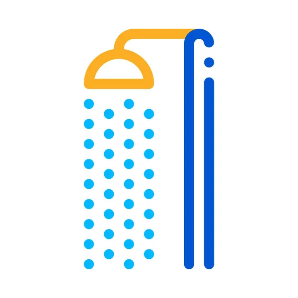 Beach shower icon vector outline illustration — Stock Vector