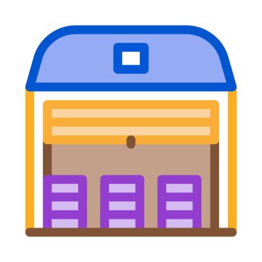 depolama garajı simgesi vektör çizimi çizimi