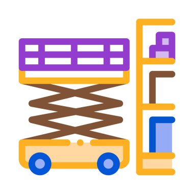 ağırlık kaldırma makinesi simgesi vektör çizimi çizimi