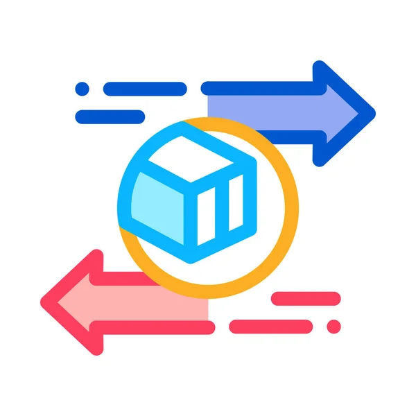 Envío y llegada icono vector esquema ilustración — Archivo Imágenes Vectoriales