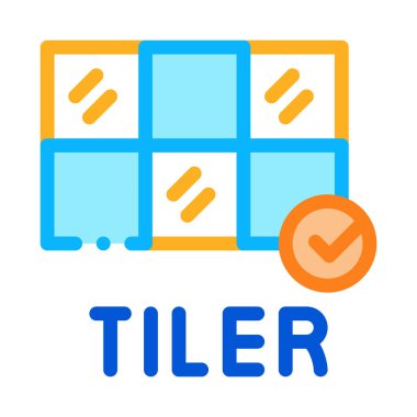 döşeme simgesi vektör çizimi çiziliyor