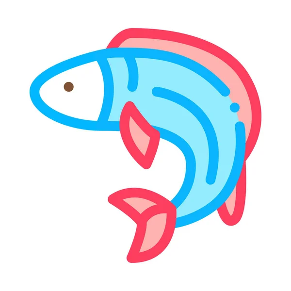 Fish icon vector outline illustration — Stock Vector