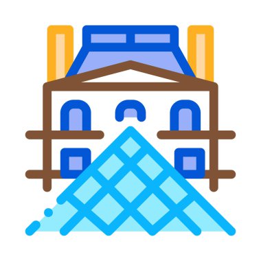 Fransız Louvre ikonu vektör taslağı çizimi