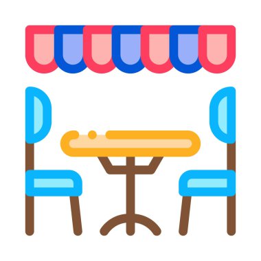 Konforlu Kafe simgesi vektör çizimi çizimi