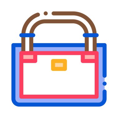 moda kadın çanta ikon vektör ana hatları illüstrasyon