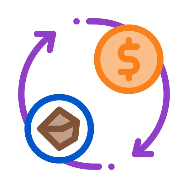 Venda de carvão para ícone dinheiro ilustração esboço do vetor — Vetor de Stock