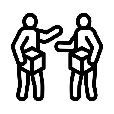 Satıcılar simge vektör taslağı çizimi