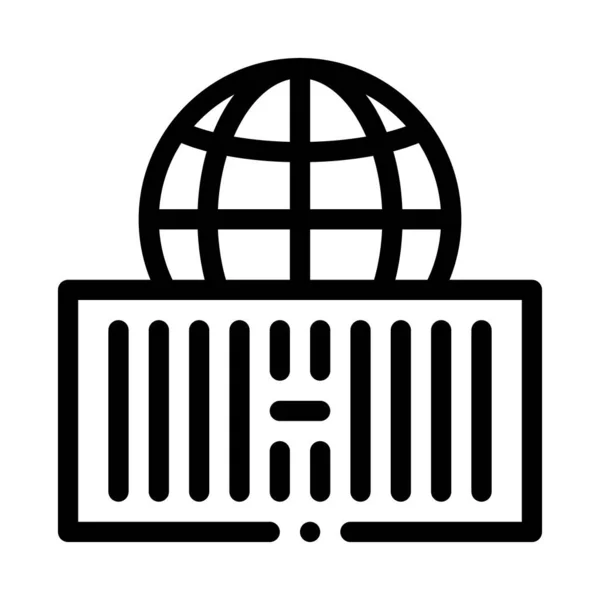 Icono de la moneda mundial vector esquema ilustración — Vector de stock