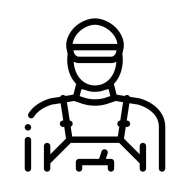 Döşeme işçisi simgesi vektör çizimi çizimi