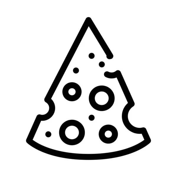 Pedazo de queso icono vector esquema ilustración — Vector de stock