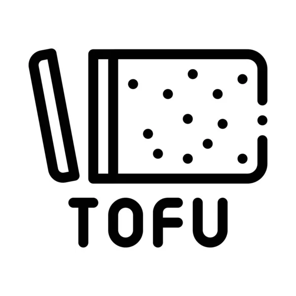 Tofu queijo ícone vetor esboço ilustração — Vetor de Stock