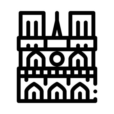 notre dame de Paris ikon vektör taslağı çizimi