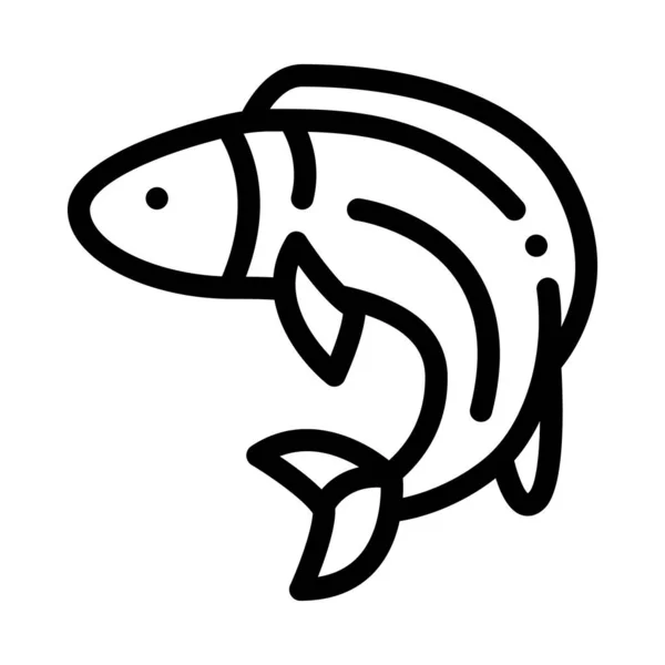 Ilustrace vektorové osnovy ikon ryb — Stockový vektor