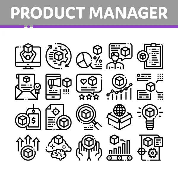 Product Manager Work Collection Ikoner som vektor — Stock vektor