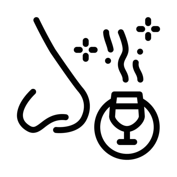 Smelling wine testing icon vector outline illustration — Stock Vector