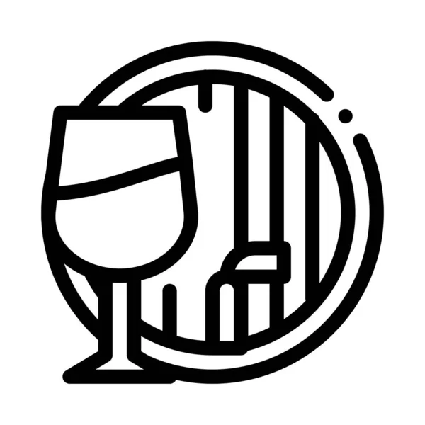 Vin baril icône vecteur contour illustration — Image vectorielle