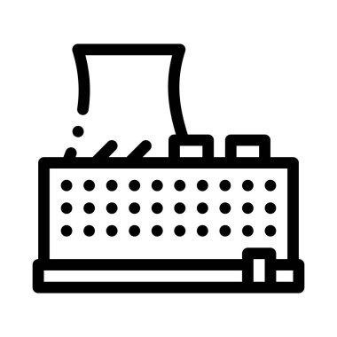 Tek kule nükleer enerji santrali ikon vektör çizelgesi çizimi