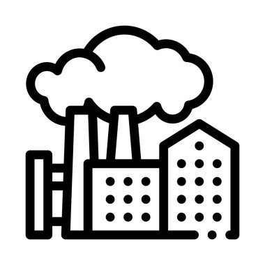 evlerin üzerindeki zararlı maddeler istasyonları ikon vektör ana hatları resimleme