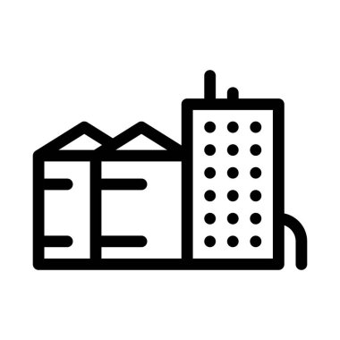 konut binaları ikon vektör ana hatlı ısıtıcılar çizim