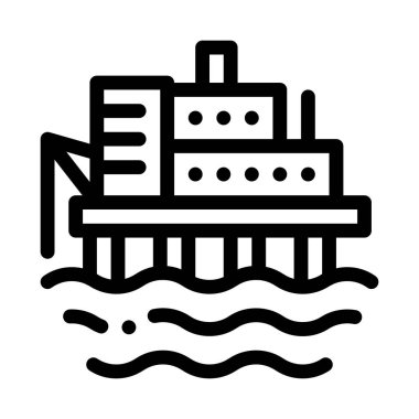 Su santrali ikon vektör çizimi çizimi