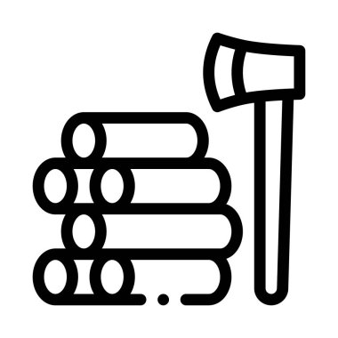 Ağaçların kesilmesi simge vektör çizelgesi çizimi