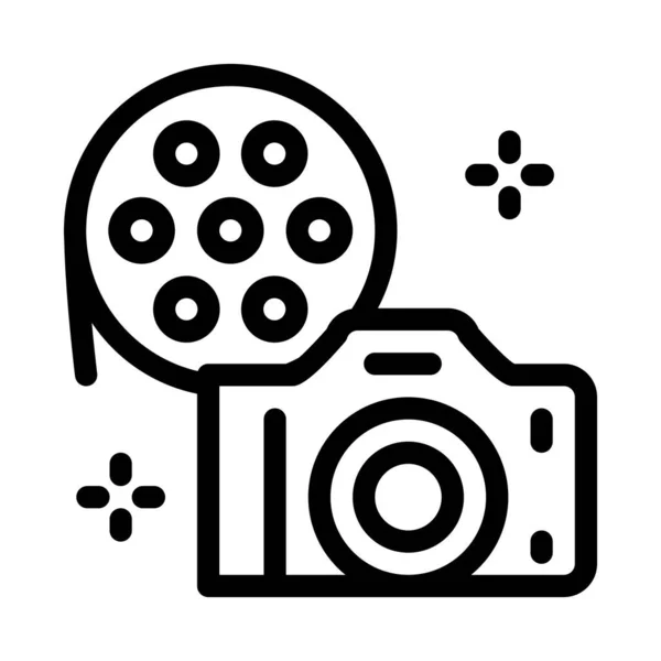 Imagem do contorno do vetor do ícone do filme da câmera — Vetor de Stock