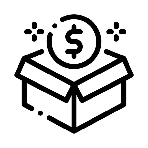 Caja icono del paquete vector esquema ilustración — Vector de stock