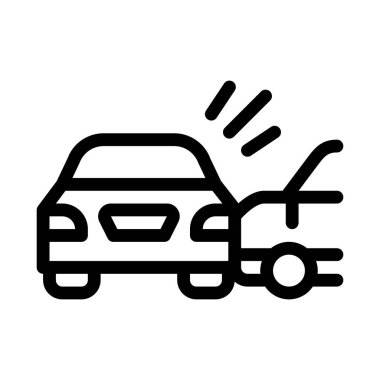 collision of two cars icon vector outline illustration clipart