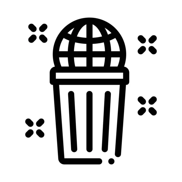 Planeta contaminación icono vector esquema ilustración — Vector de stock