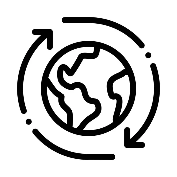 Planeta rotación icono vector esquema ilustración — Vector de stock