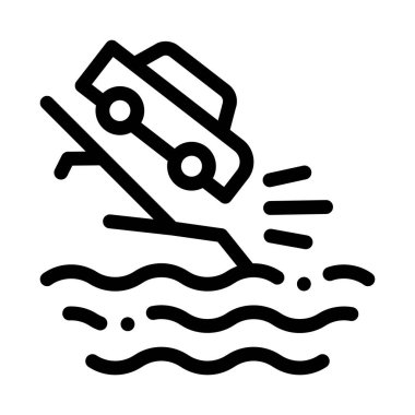 Uçan araba simgesi vektör çizimi çizimi