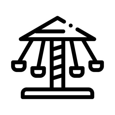 çocuklar atlıkarınca ikonu vektör çizelgesi çizimi