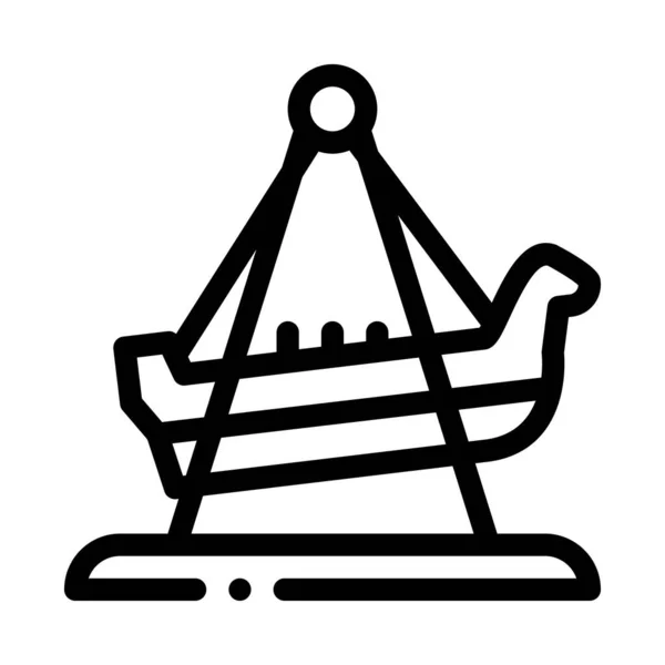Barco swing ícone contorno do vetor ilustração — Vetor de Stock