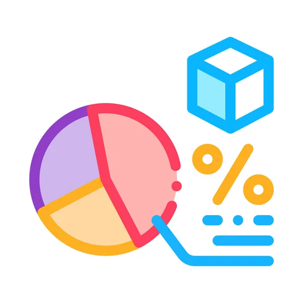 Parcel percentage chart icon vector outline illustration — Stock Vector