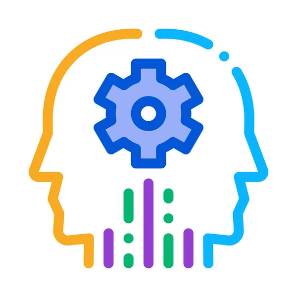 Cerebral hemisphere settings icon vector outline illustration — Stock Vector